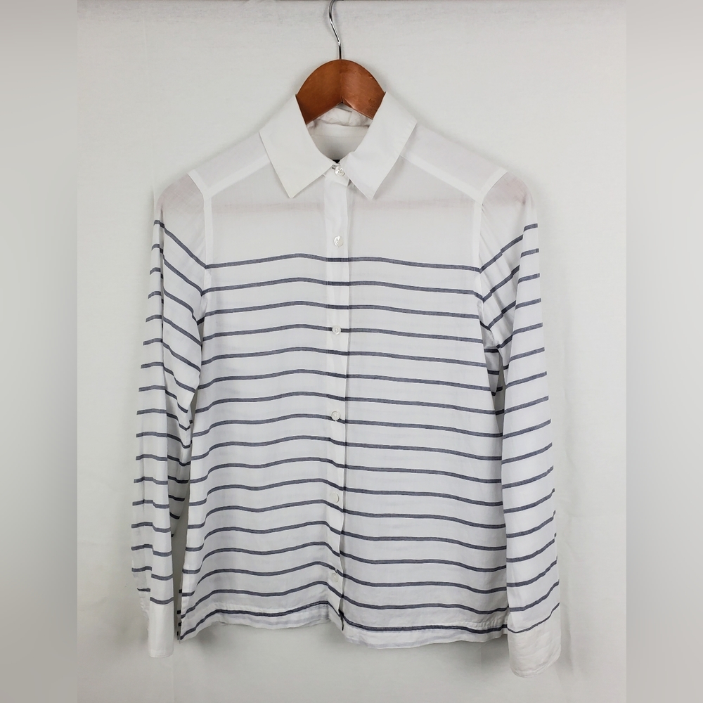 Navy-Striped Pendleton Button Down, Size P - image 1